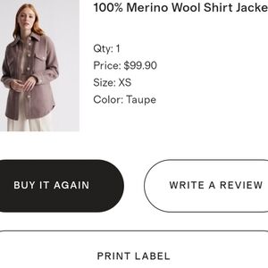 Quince wool shirt jacket xs EUC